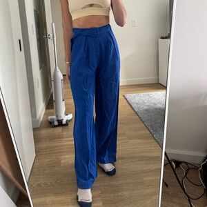 Blue High Waisted Trouser Pants - S